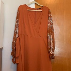 Orange Floral Shein Dress 2x